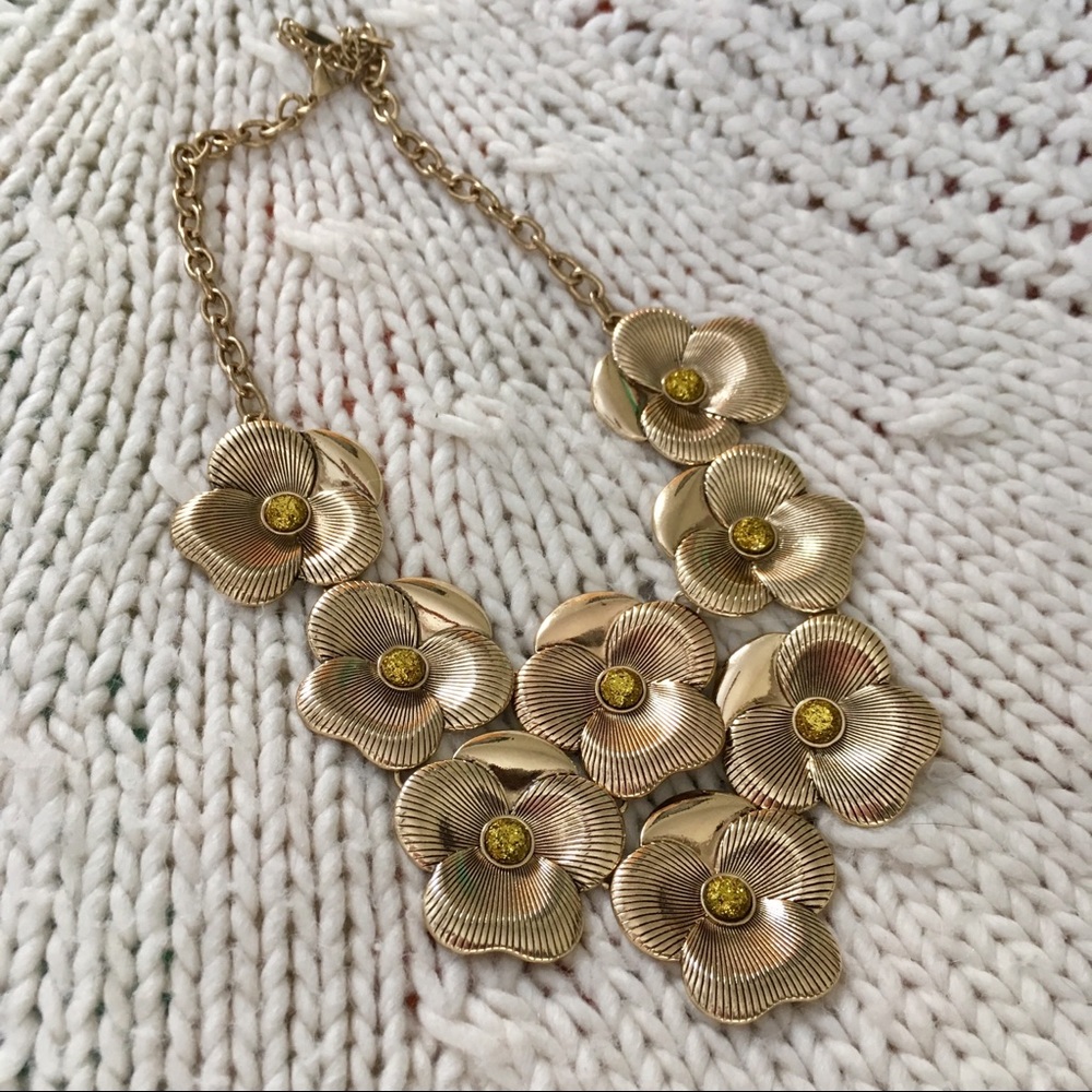 Baublebar gold flower statement necklace